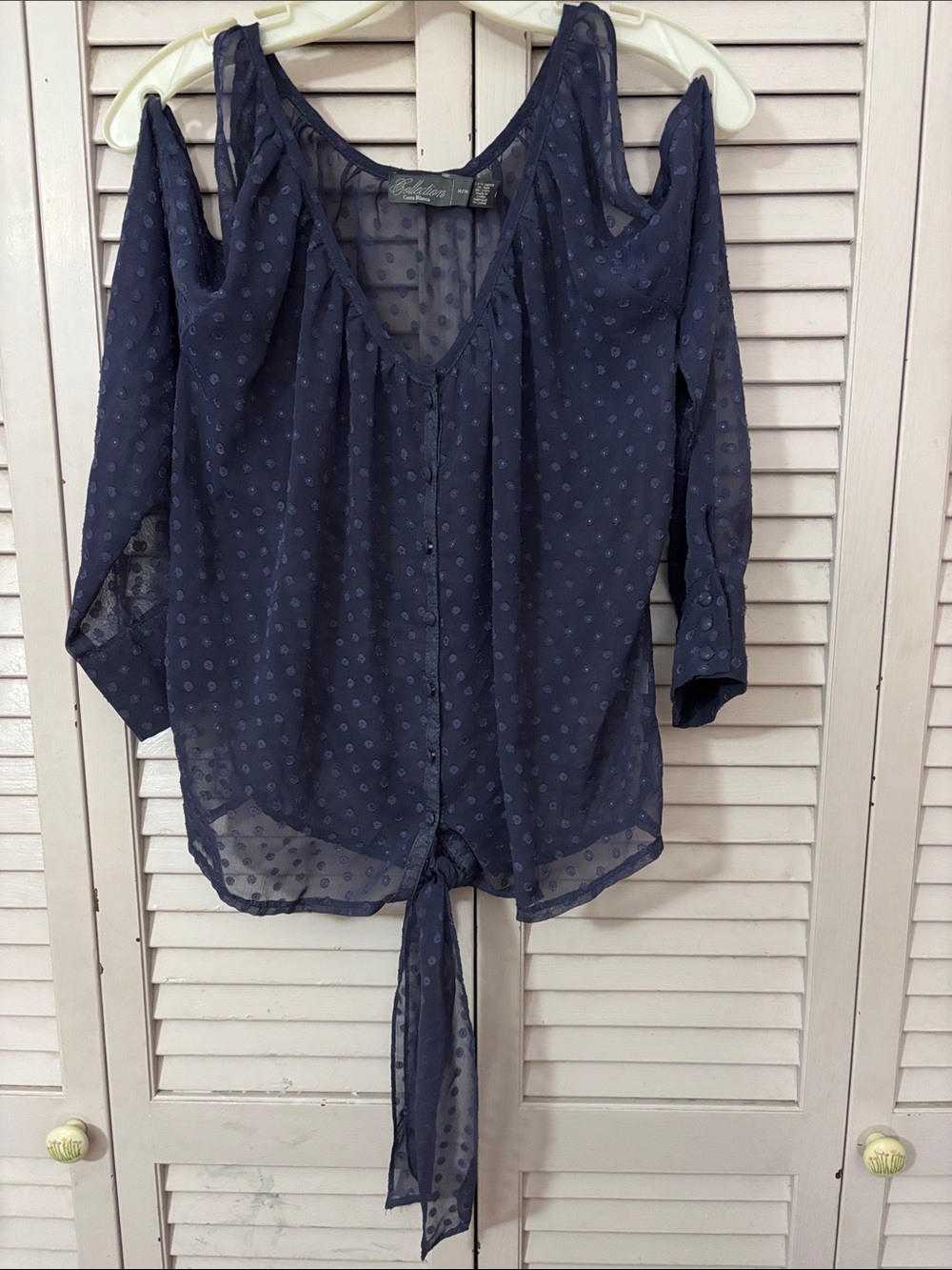 Costa Blanca Cold-Shoulder Blouse